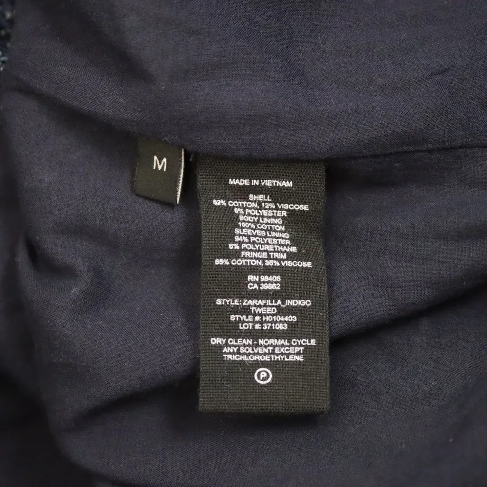 NWT Theory Womens Medium Zarafilla Tweed Coat with Fringe Hem - Picture 8 of 8